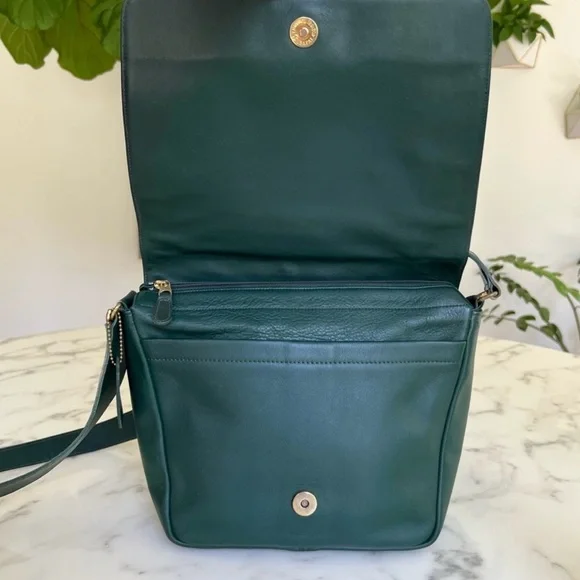 COACH Vintage Manhattan Collection Museum Bag 4127 Bottle Green Leather Bag USA - Picture 10 of 16